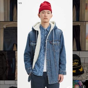 Levi’s hooded Sherpa denim jacket NWT (Size M)